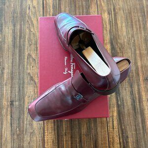 Salvatore Ferragamo Loafers, Burgundy, Mens